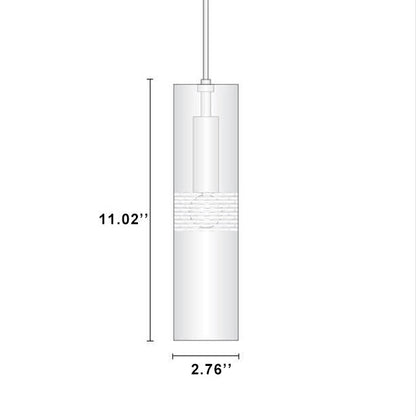 Modern Crystal Cylinder Shape 1-Light Pendant Light