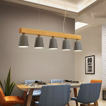 Modern Wooden Nordic Barrel 3/5-Light