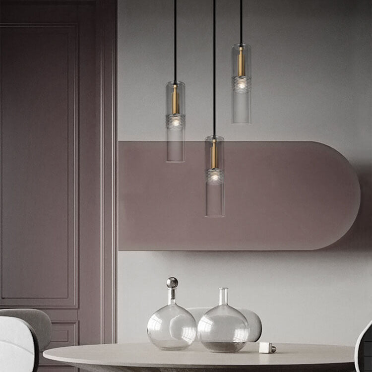 Modern Crystal Cylinder Shape 1-Light Pendant Light