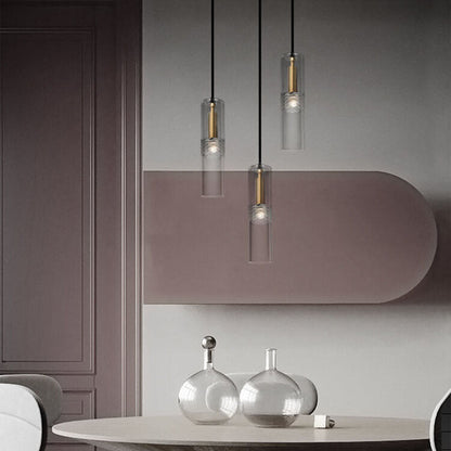 Modern Crystal Cylinder Shape 1-Light Pendant Light