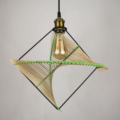 Creative Twisted Rattan Weaving 1-Light Pendant Light
