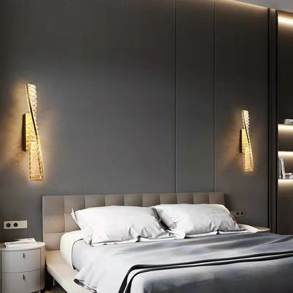 Modern Crystal Light Luxury Spiral Design LED Wall Sconce Lamp