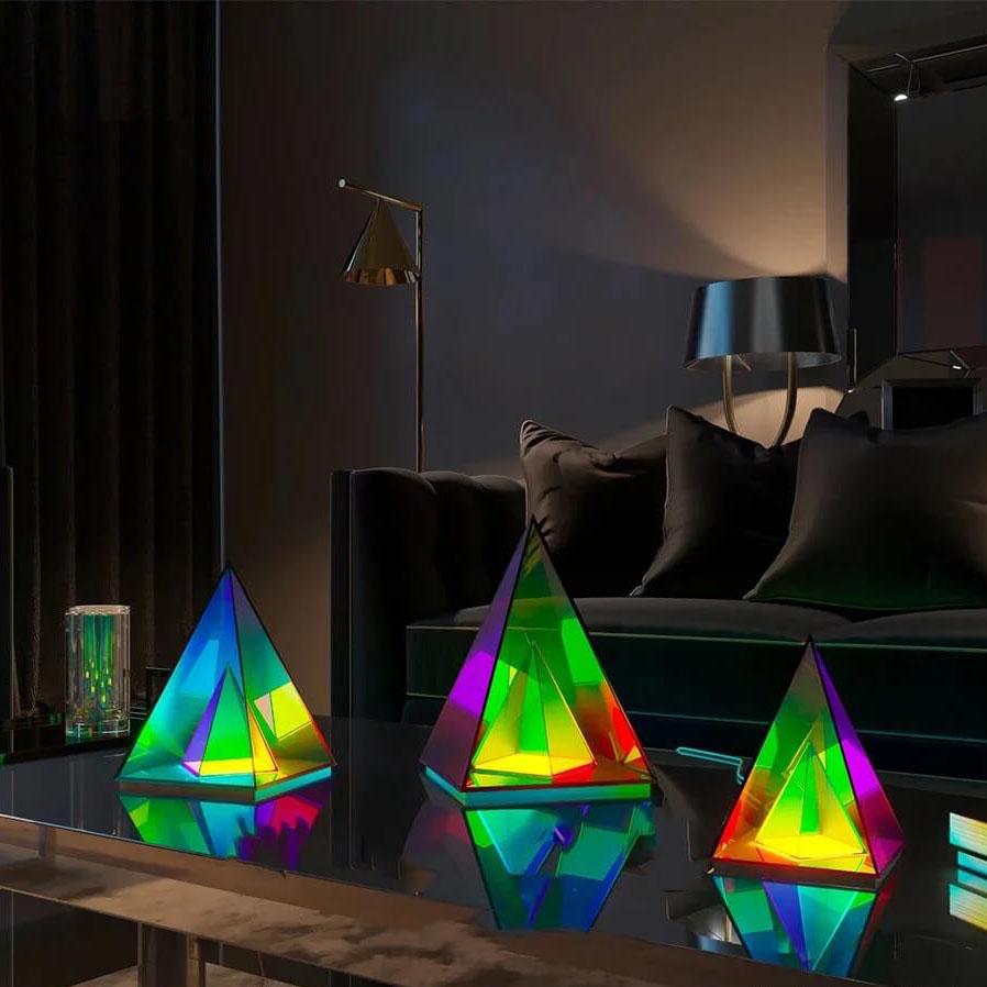 Magic Cube Box Triangle Acrylic Color LED Table Lamp
