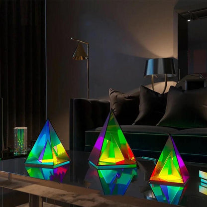 Magic Cube Box Triangle Acrylic Color LED Table Lamp