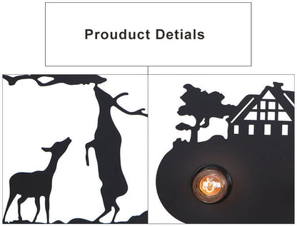 مصباح حائط إبداعي من الحديد المطاوع بأربعة مصابيح 