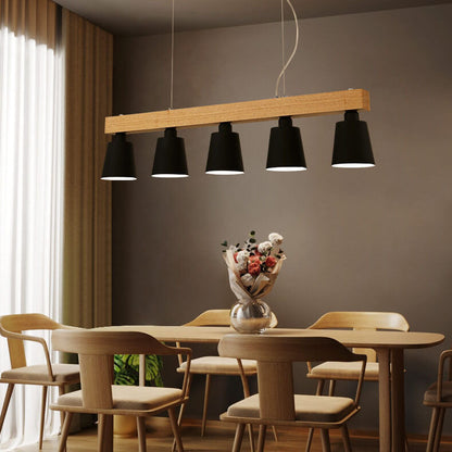 Modern Wooden Nordic Barrel 3/5-Light