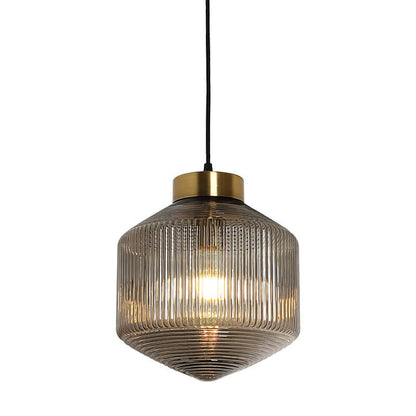 Nordic Textured Glass 1-Light Drum LED Pendant Light