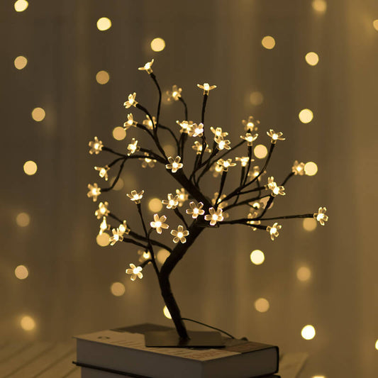 48 Light Blossom Cherry Blossom Tree Light USB Decoration LED Tree Table Lamp