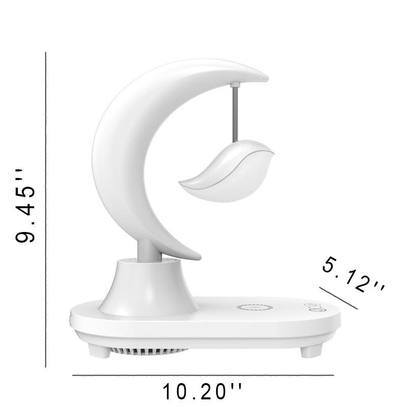 モダンアールデコ ABS ムーンシェイプ Bluetooth スピーカー ナイトライト LED テーブルランプ