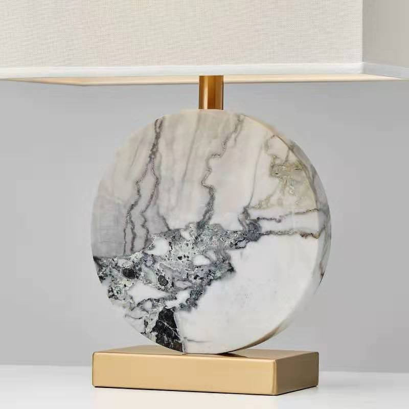 Chinese Simple Marble Texture 1-Light Table Lamp