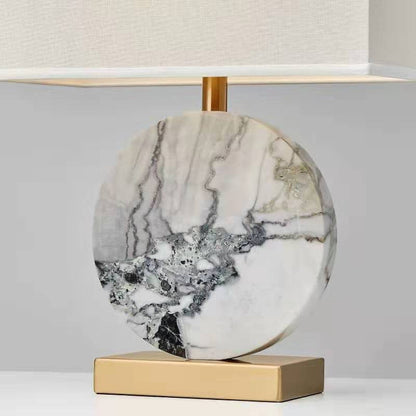 Chinese Simple Marble Texture 1-Light Table Lamp