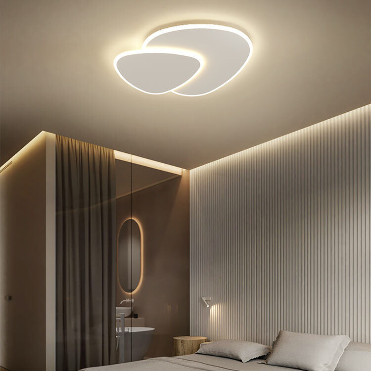 Minimalist 1-Light Two Round Changeable Tunable White LED Flush Mount Lighting