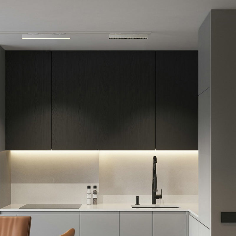 Adjustable Aluminum LED Track Light - Minimalist Linear Semi-Flush Mount Ceiling Light For Home Office