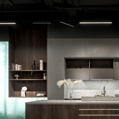 Adjustable Aluminum LED Track Light - Minimalist Linear Semi-Flush Mount Ceiling Light For Home Office