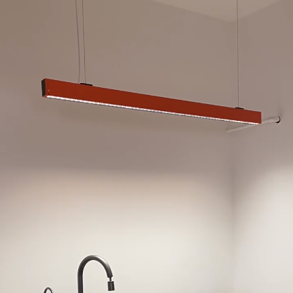 ثريات LED من الألومنيوم لحماية العين ومقاومة الوهج - مصباح معلق خطي بسيط للمنزل والمكتب