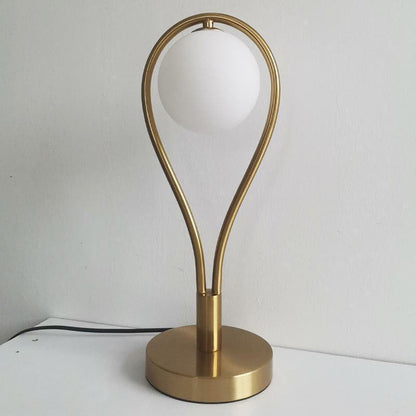 Contemporary Creative Racket Shape Iron Copper Glass 1-Light Table Lamp For Bedroom