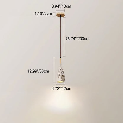 Contemporary Retro Conical High Mixed Clay 1-Light Pendant Light For Bedroom