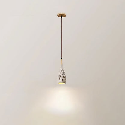Contemporary Retro Conical High Mixed Clay 1-Light Pendant Light For Bedroom
