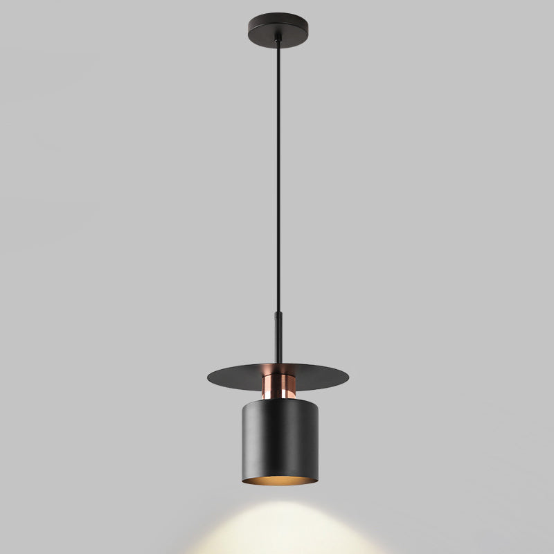 Contemporary Luxury Geometric Cylindrical Iron 1-Light Pendant Light For Bedroom