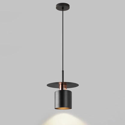 Contemporary Luxury Geometric Cylindrical Iron 1-Light Pendant Light For Bedroom