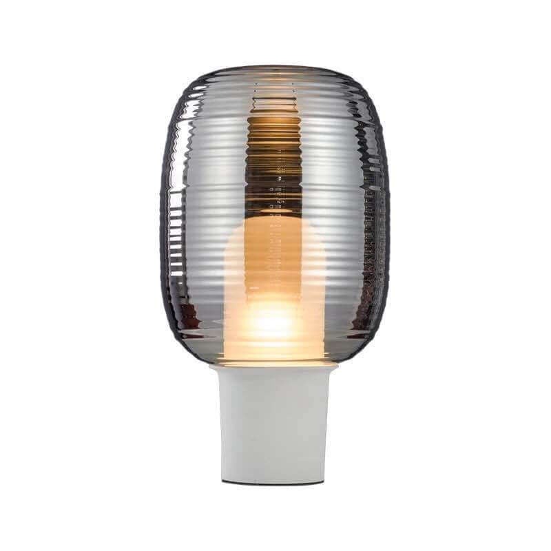 Modern Minimalist Striped Oval Glass 1-Light Table Lamp