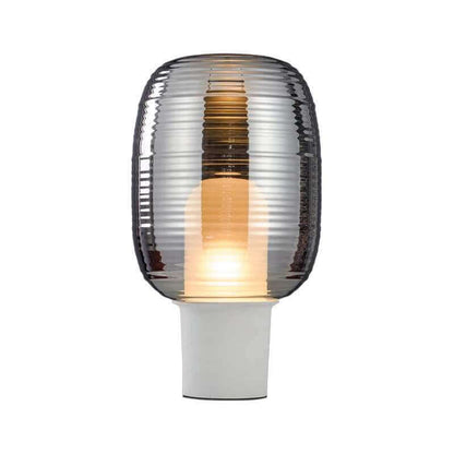 Modern Minimalist Striped Oval Glass 1-Light Table Lamp