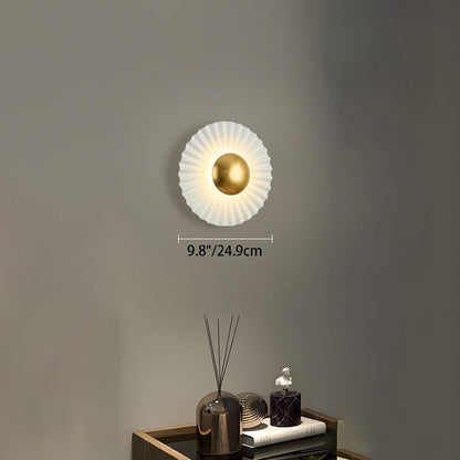 مصباح حائط LED بتصميم صدفي دائري معاصر ومبتكر لغرفة المعيشة 
