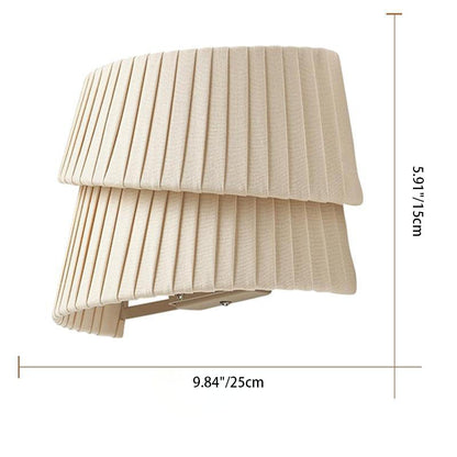 Traditional French Cream Half Circle Woven Fabric 1-Light Wall Sconce Lamp For Bedroom