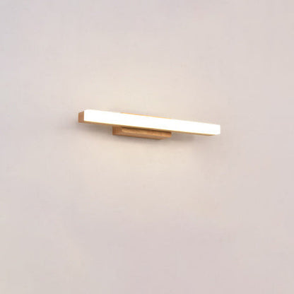 Nordic Minimalist Wooden Long Strip Vanity Light LED Wall Sconce Lamp