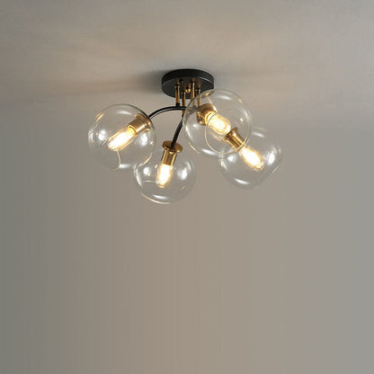 Modern Light Luxury Glass Magic Bean Round 4/6/8 Light Semi-Flush Mount Ceiling Light