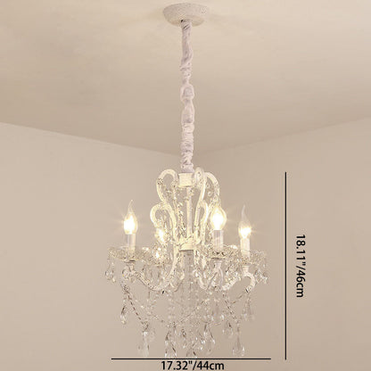 Modern Minimalist Branch Candlesticks Crystal Iron Glass 4/6/8 Light Chandelier For Living Room