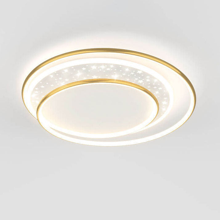 Modern Creative Children's Round Star Aluminum Acrylic LED Flush Mount Lighting