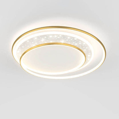 Modern Creative Children's Round Star Aluminum Acrylic LED Flush Mount Lighting