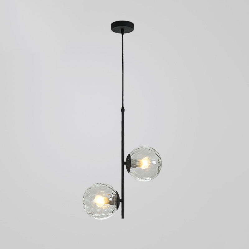 Modern Minimalist Iron Glass 2-Light Chandelier
