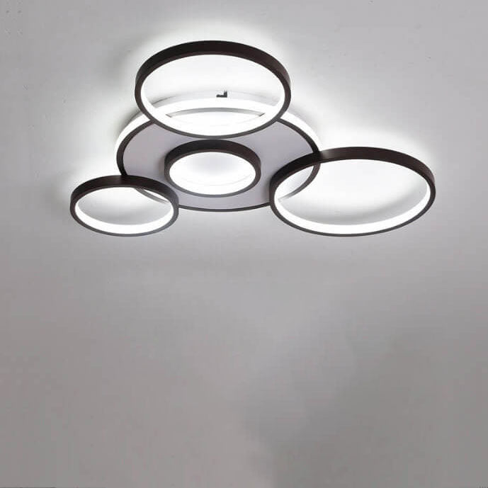 Modern Light Luxury Circular Combination Aluminum LED Flush Mount Ceiling Light