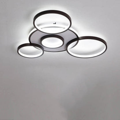 Modern Light Luxury Circular Combination Aluminum LED Flush Mount Ceiling Light