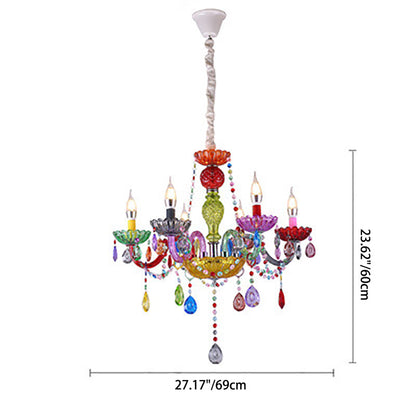 Modern Luxury Crown Iron Glass Crystal 6/8 Light Chandelier For Dining Room
