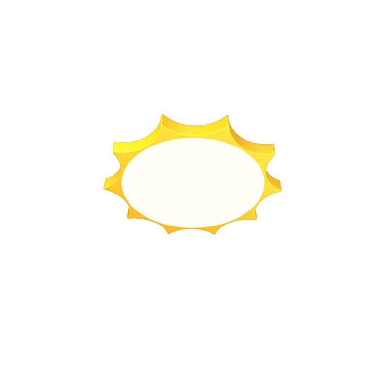 Modern Children's Sun Iron Acrylic Frosted LED Flush Mount Ceiling Light