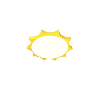 Modern Children's Sun Iron Acrylic Frosted LED Flush Mount Ceiling Light