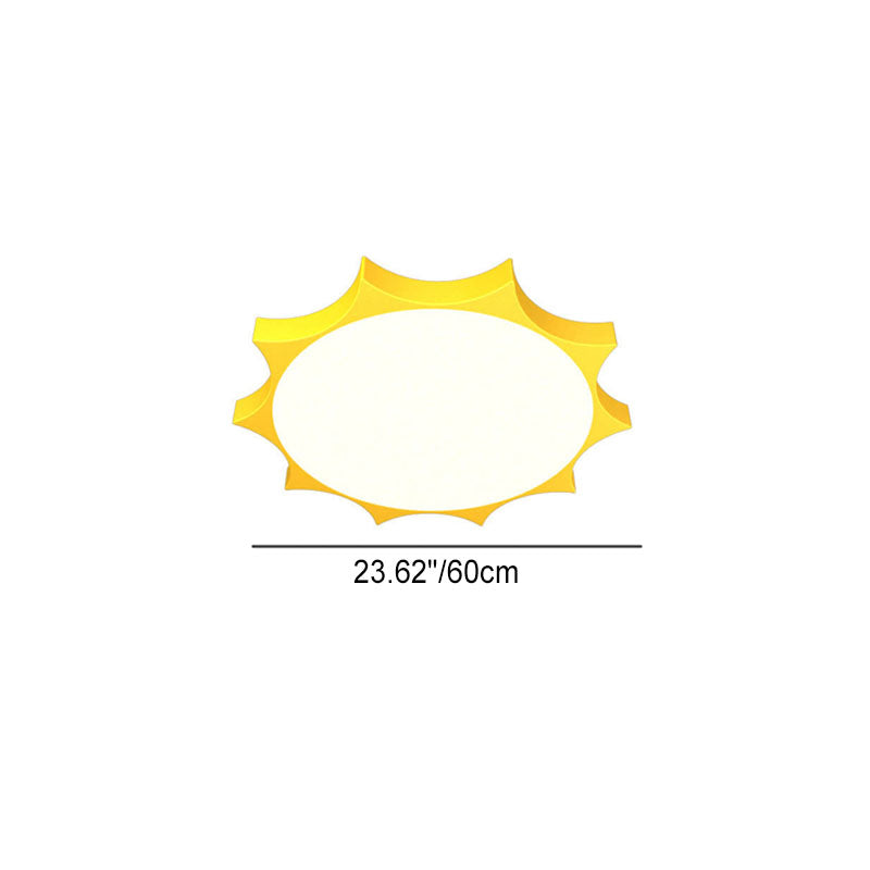 Modern Children's Sun Iron Acrylic Frosted LED Flush Mount Ceiling Light