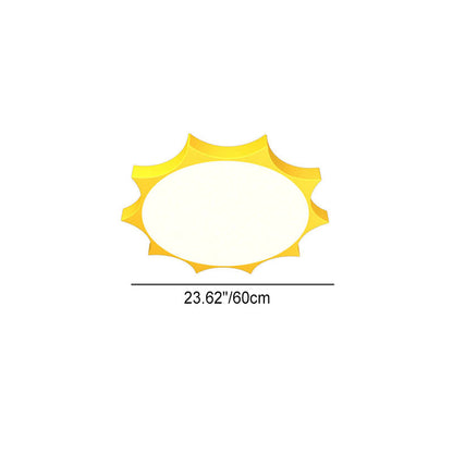 Modern Children's Sun Iron Acrylic Frosted LED Flush Mount Ceiling Light