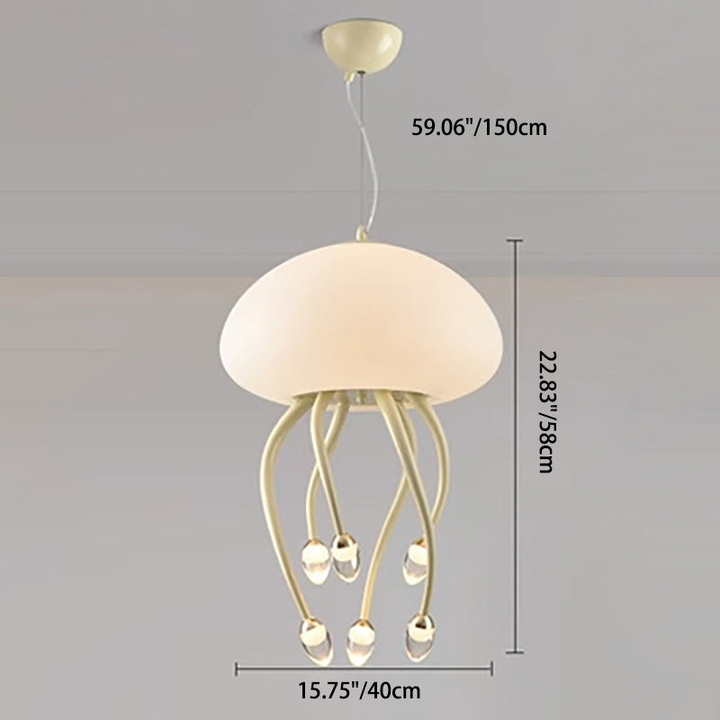 ثريات LED حديدية أكريليكية معاصرة على شكل قنديل البحر لغرفة النوم 