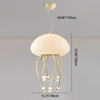 ثريات LED حديدية أكريليكية معاصرة على شكل قنديل البحر لغرفة النوم 