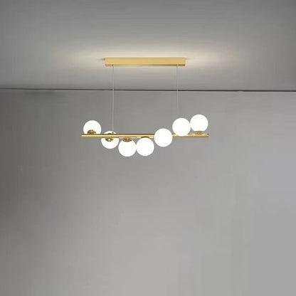 Contemporary Scandinavian Glass Magic Bean Long Strip 7/9/11 Light Island Light Chandelier For Dining Room