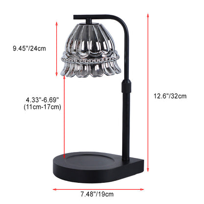 Modern Art Deco Flower Type Wooden Glass 1-Light Melting Wax Table Lamp For Bedroom