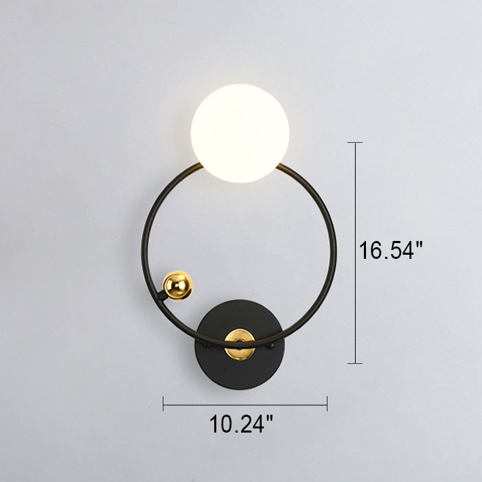 Nordic Minimalist Round Ball Iron Glass 1-Light Wall Sconce Lamp