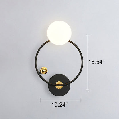 Nordic Minimalist Round Ball Iron Glass 1-Light Wall Sconce Lamp