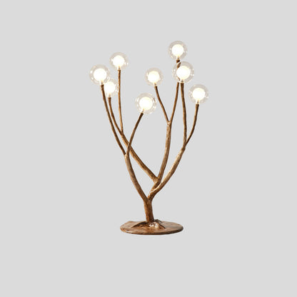 Contemporary Scandinavian Branch Polymer Metal Glass 8/12 Light Table Lamp For Bedroom