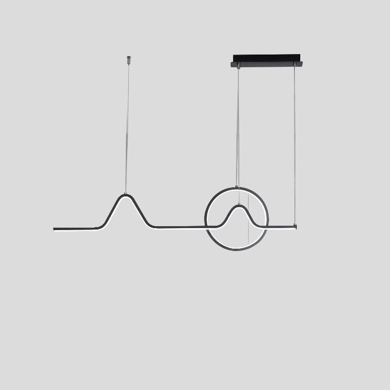Modern Minimalist Aluminum Circle Geometric Line Combination LED Island Light Pendant Light For Living Room