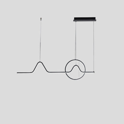 Modern Minimalist Aluminum Circle Geometric Line Combination LED Island Light Pendant Light For Living Room